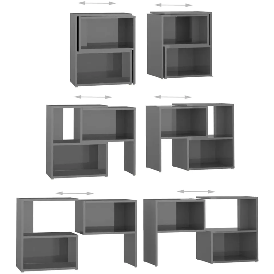 vidaXL Tv-meubel 104x30x52 cm bewerkt hout hoogglans grijs, foto 4
