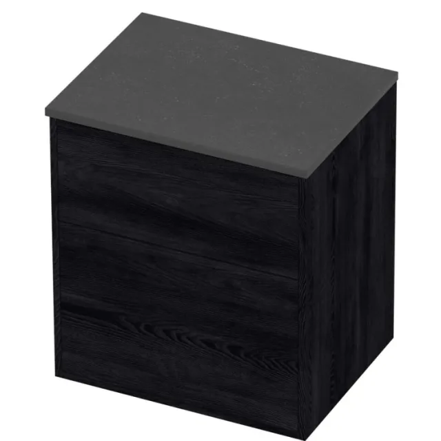 Proline Deck Badmeubelset Hardsteen Voor Grepen Asymmetrisch 60x46x67 cm Blue Stone Black Oak