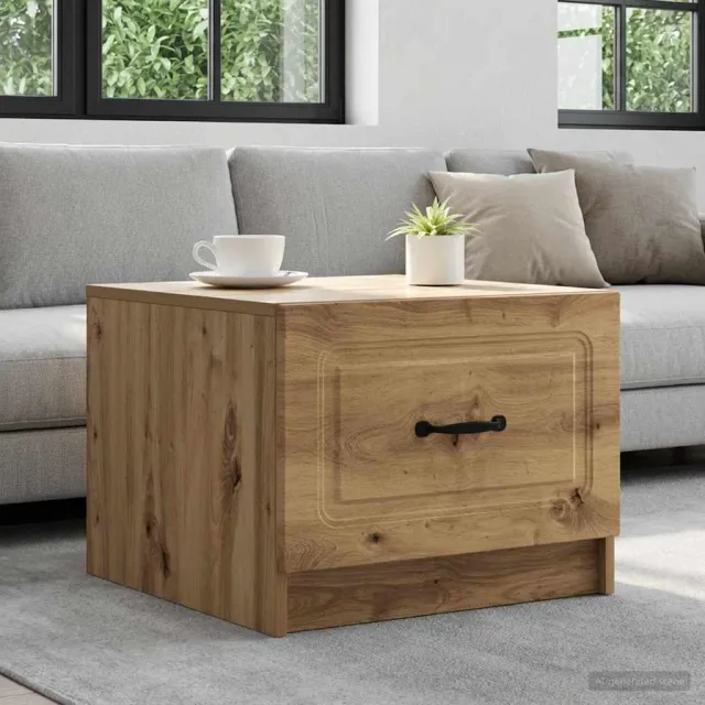 vidaXL Salontafel Artisanaal eiken 49 x 50 x 37 cm Bewerkt hout, foto 2