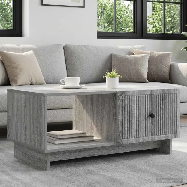 vidaXL Salontafel Grijs sonoma 90 x 50 x 40 cm Bewerkt hout, foto 2