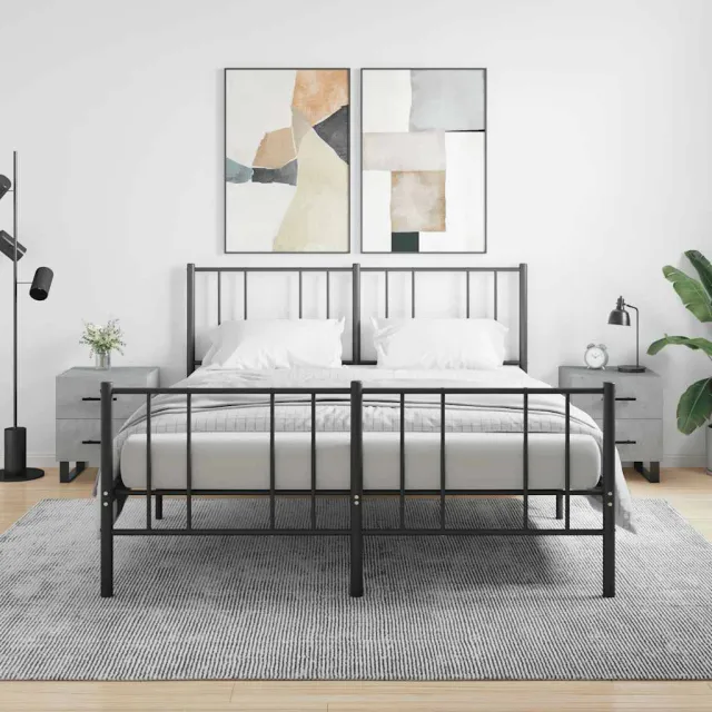 vidaXL Nachtkastjes 2 st 40x35x47,5 cm bewerkt hout betongrijs grijs, foto 2
