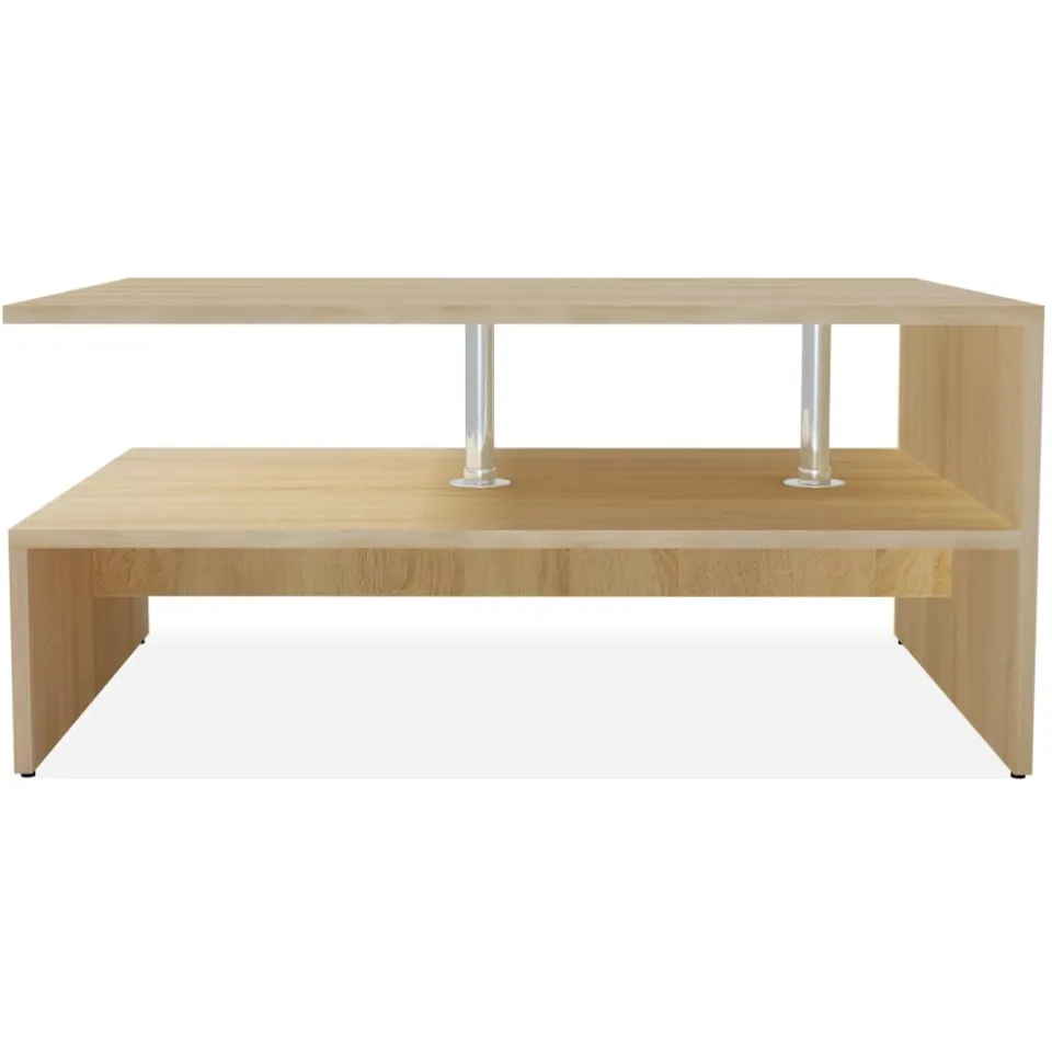 vidaXL Salontafel 90x59x42 cm bewerkt hout eikenkleurig Bruin