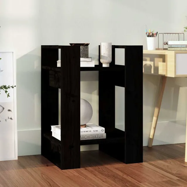 vidaXL Boekenkast/kamerscherm 41x35x57 cm massief grenenhout zwart, foto 2