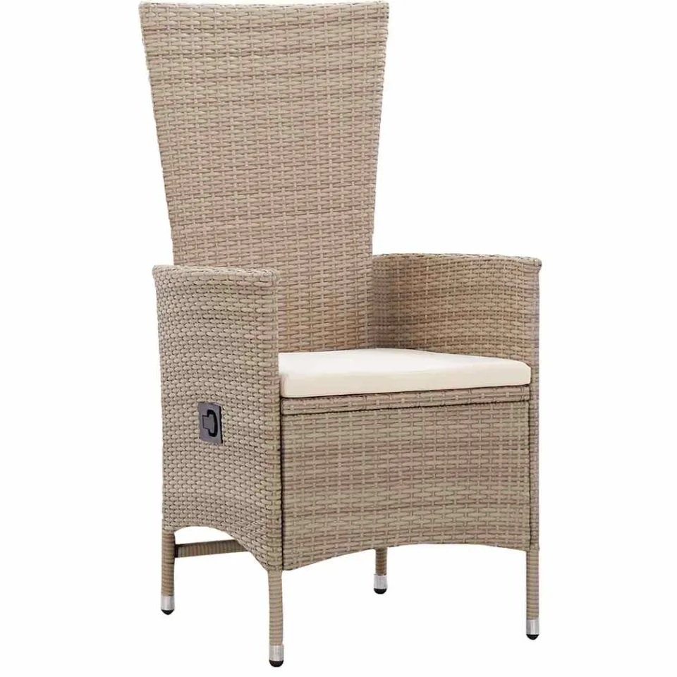 vidaXL 5-delige Tuinset met kussens beige