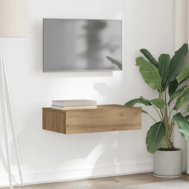 vidaXL Tv-meubel met LED 60x35x15,5 cm artisanaal eikenkleur Bruin