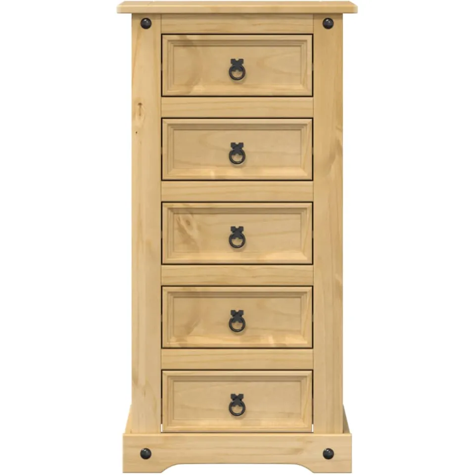 vidaXL Nachtkastje Corona 53x39x103 cm massief grenenhout bruin, foto 2
