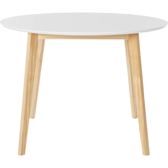 I.T.T. Notio Living-Cody-Eettafel Rond - 4-zits - Wit/Natuur Wit/Natur