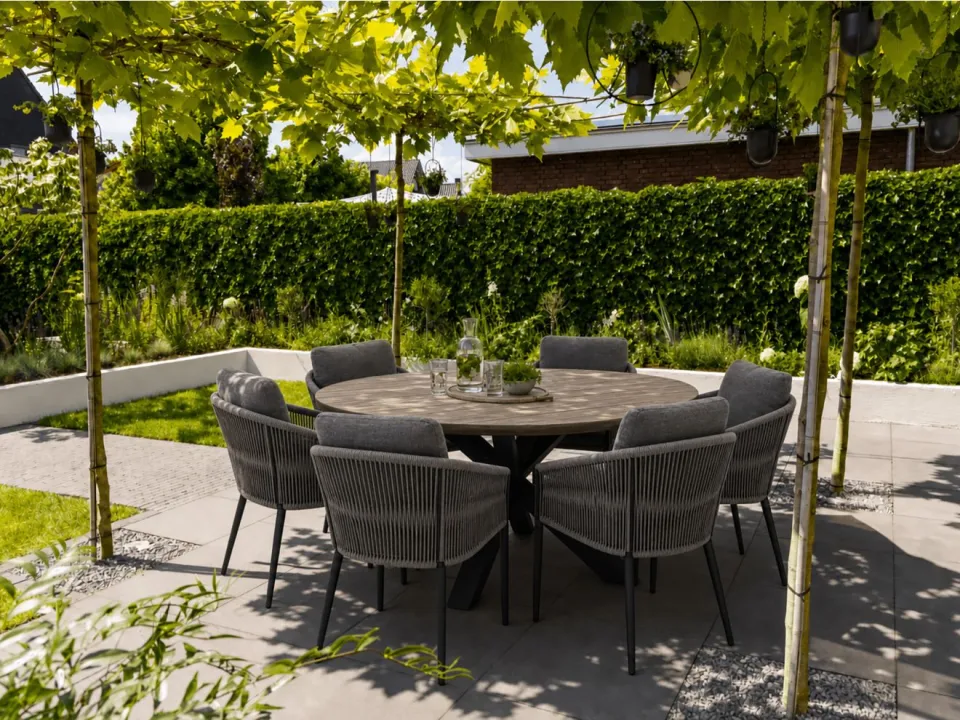 Bellagio tuinmeubelen Bellagio Mineo/ROUGH-Y ø 150cm dining tuinset 6-delig, foto 4