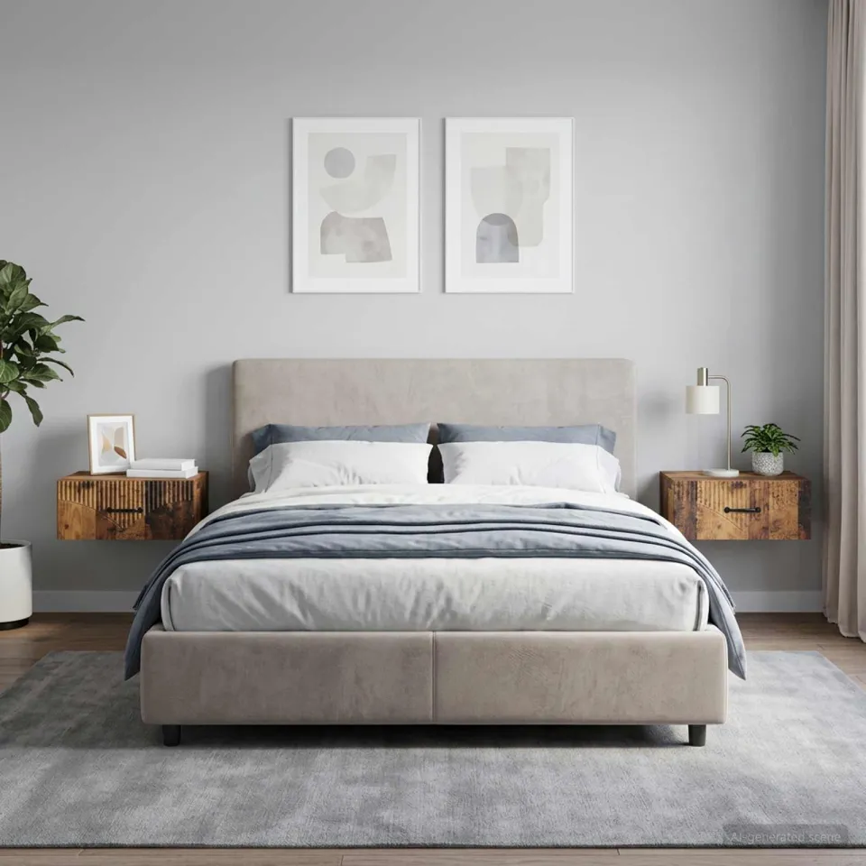 vidaXL Wandbeugel Bedkast 2 st Oud hout 49 x 34,5 x 20 cm Bewerkt hout bruin, foto 4