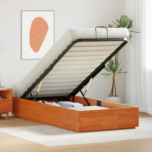 vidaXL Ottoman Bedframe met Opslag Wasbruin 75 x 190 cm