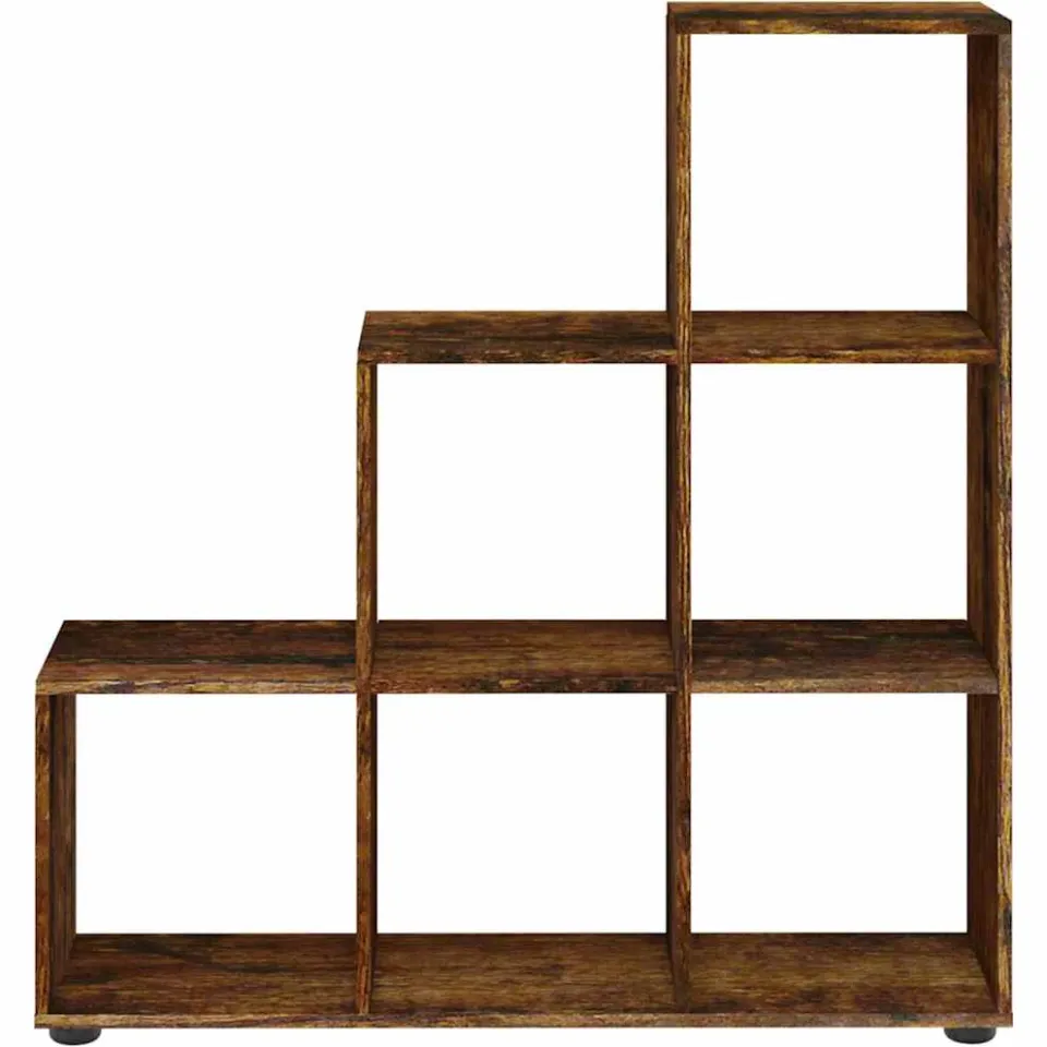 vidaXL Boekenkast trapvormig 107 cm bewerkt hout gerookt eikenkleurig Bruin