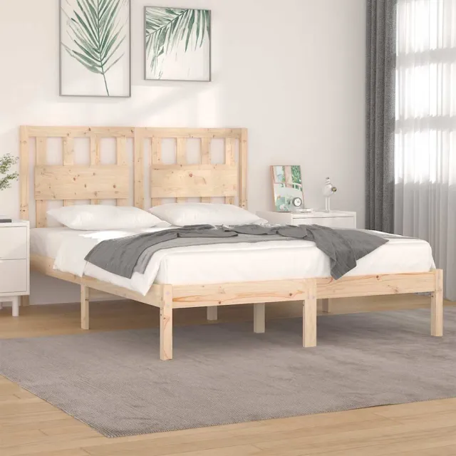 vidaXL Bedframe massief grenenhout 150x200 cm Bruin