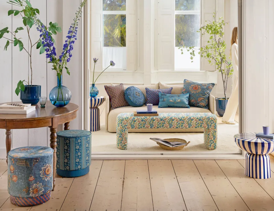 Pip Studio poef Poppy blauw, foto 3
