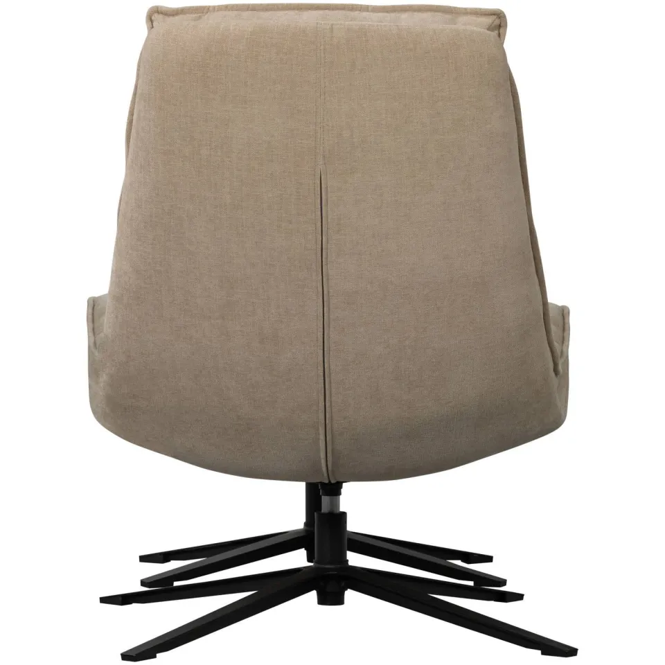 WOOOD Kube Draaifauteuil Met Hocker - Chenille stof - Naturel, foto 2