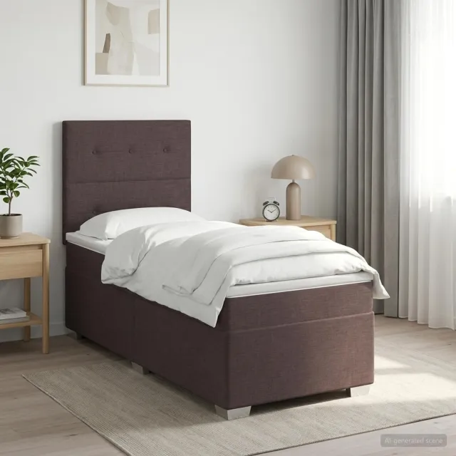 vidaXL Boxspringbed met matras Donkerbruin 80 x 200 cm Stof