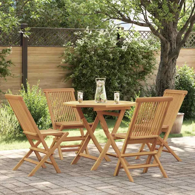 vidaXL 5-delige Tuinset massief teakhout bruin, foto 2