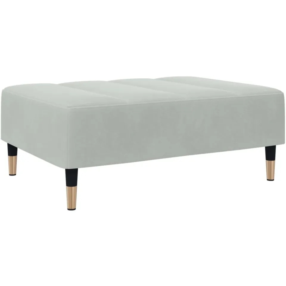 vidaXL Voetenbank 77x55x31 cm fluweel lichtgrijs grijs
