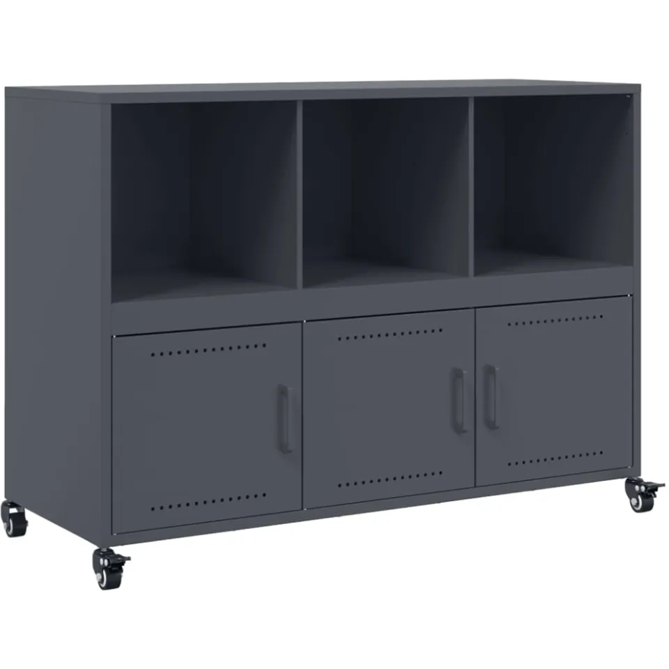 vidaXL Dressoir 100,5x39x72 cm staal antracietkleurig Anthraciet
