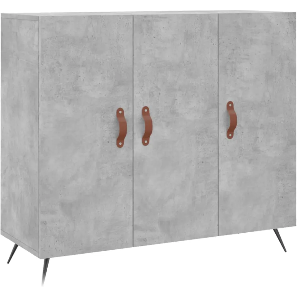vidaXL Dressoir 90x34x80 cm bewerkt hout betongrijs grijs, foto 3