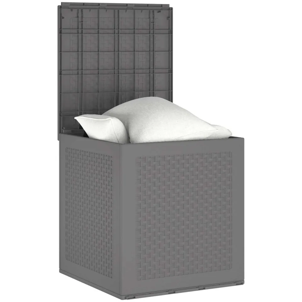 vidaXL Opbergbox met opslag Lichtgrijs 55 x 53 x 57 cm Polypropyleen