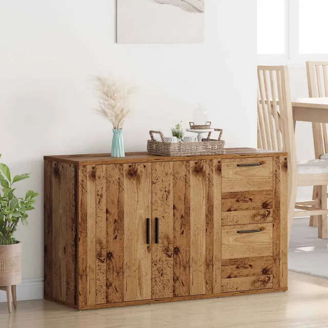 vidaXL Dressoir Oudhout 100 x 33 x 59.5 cm Bewerkt hout Bruin