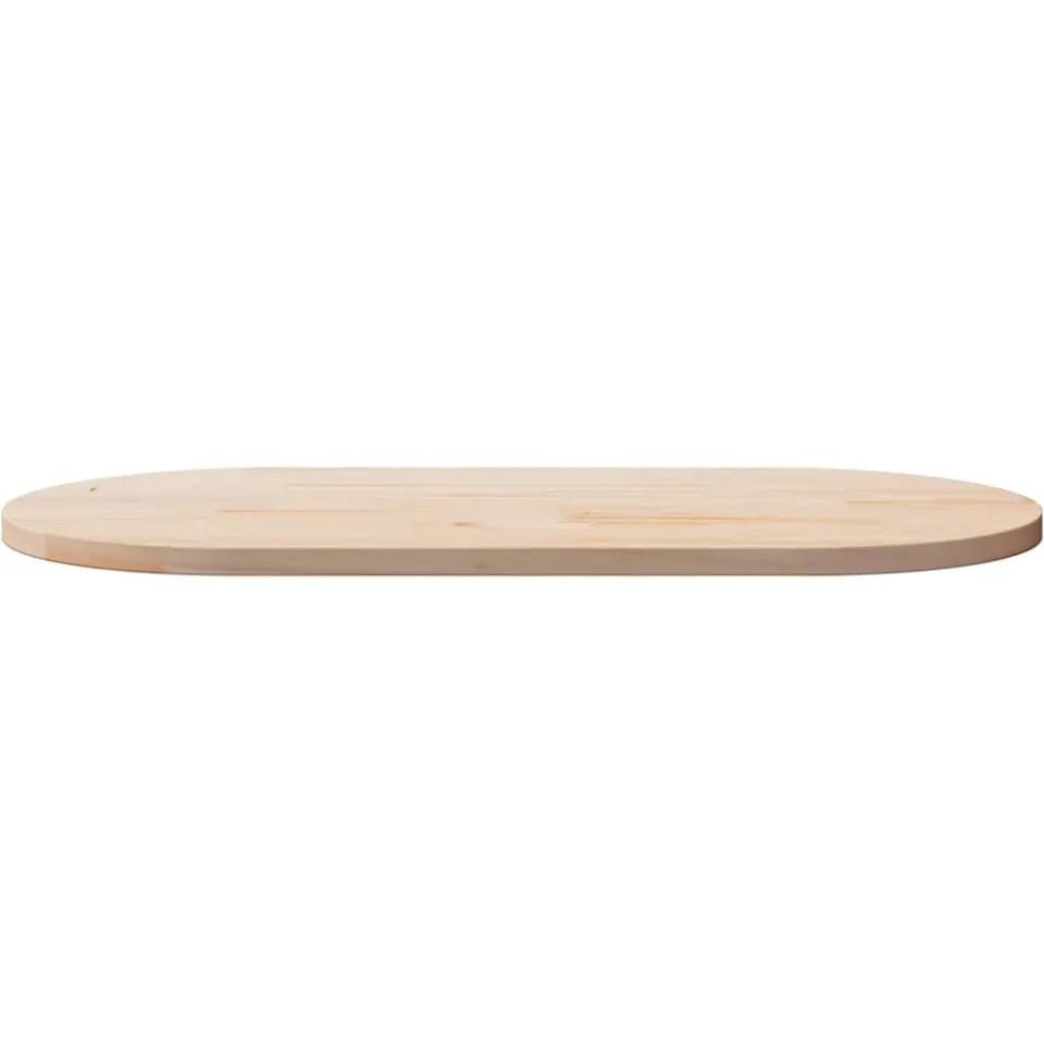 vidaXL Tafelblad 100x50x2,5 cm massief grenenhout ovaal Bruin