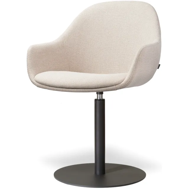 Nolon Niva-Mae draaibare tulp eetkamerstoel beige - mat zwart onderstel