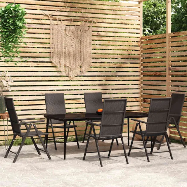 vidaXL 7-delige Tuinset zwart, foto 2