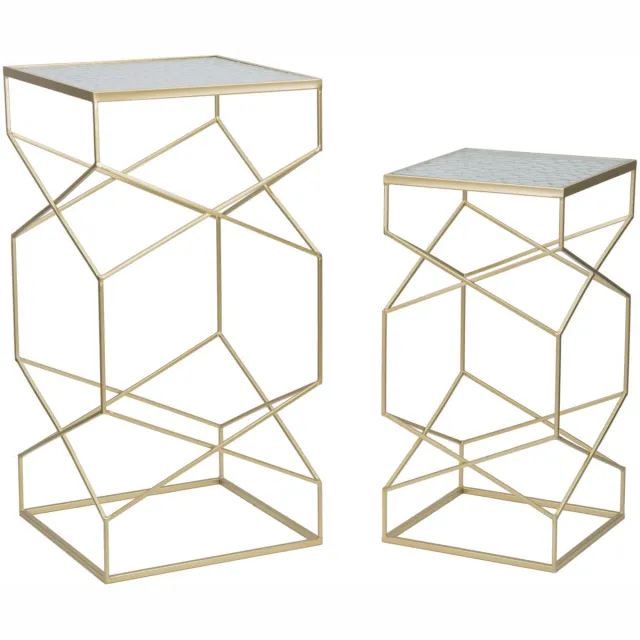 Mauro Ferretti Tafel Phone Holder Glassy Coppia 50×50×100 cm Goud