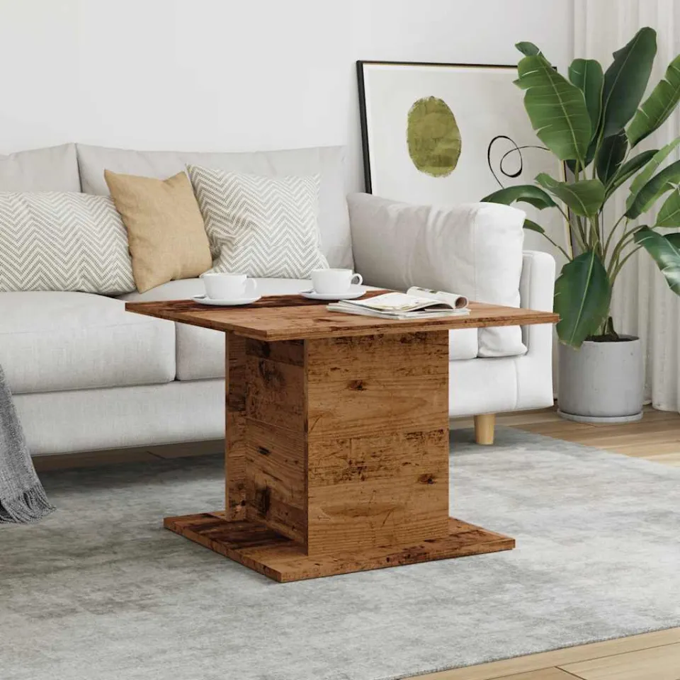 vidaXL Salontafel 55,5x55,5x40 cm bewerkt hout oud houtkleurig bruin, foto 4