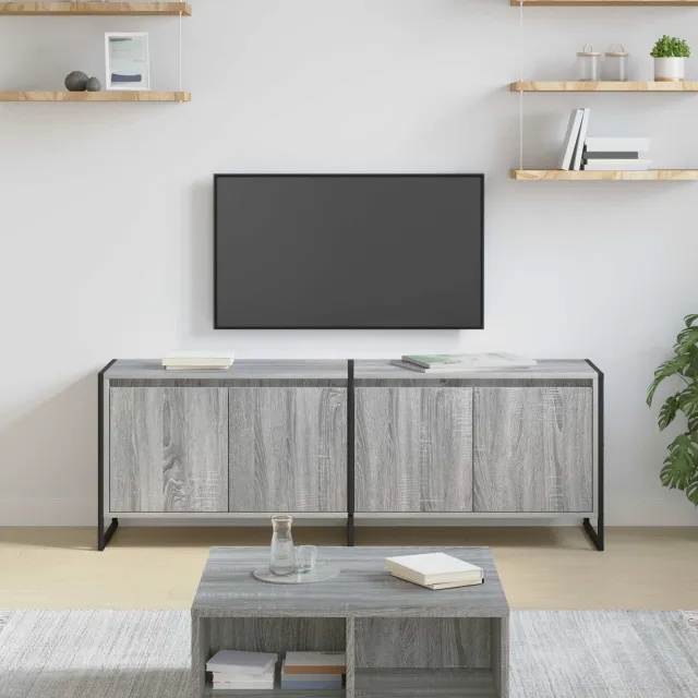 vidaXL TV-kast 140 x 36 x 49.5 cm Grijs Sonoma Bewerkt hout, foto 2