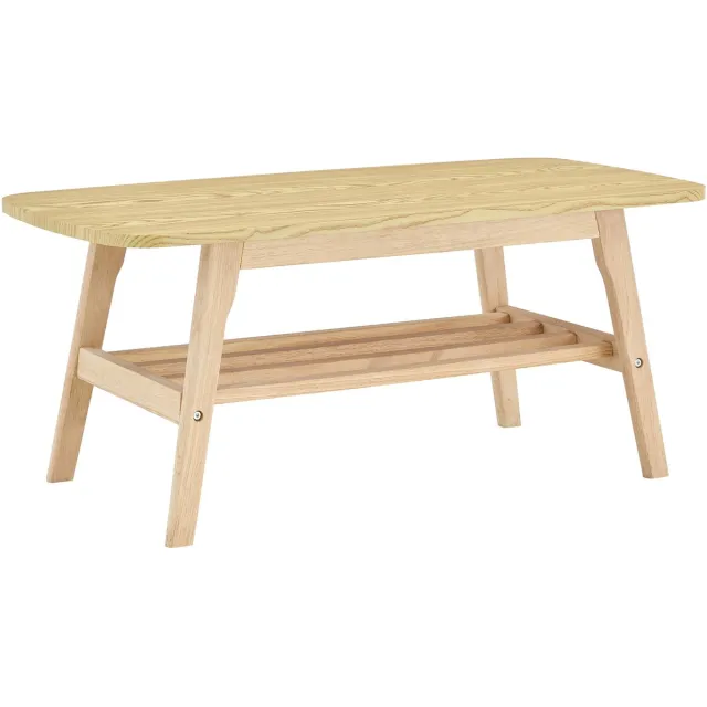 Ropilly Salontafel - Massief Hout - Twee Niveaus - Woonkamer - Houtkleur