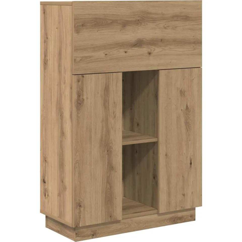 vidaXL Bureau Artisan Eiken 71,5 x 31,5 x 106,5 cm Bewerkt hout, foto 3