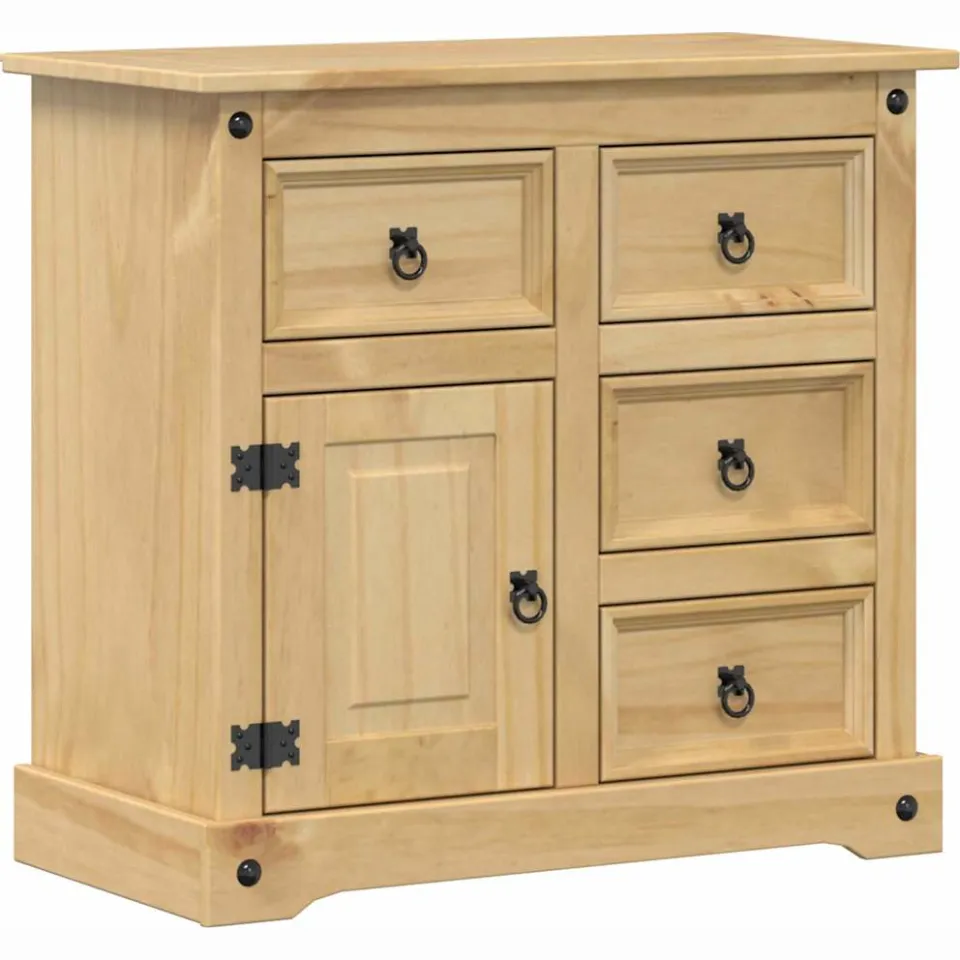 vidaXL Dressoir Corona 80x40x75 cm massief grenenhout Bruin