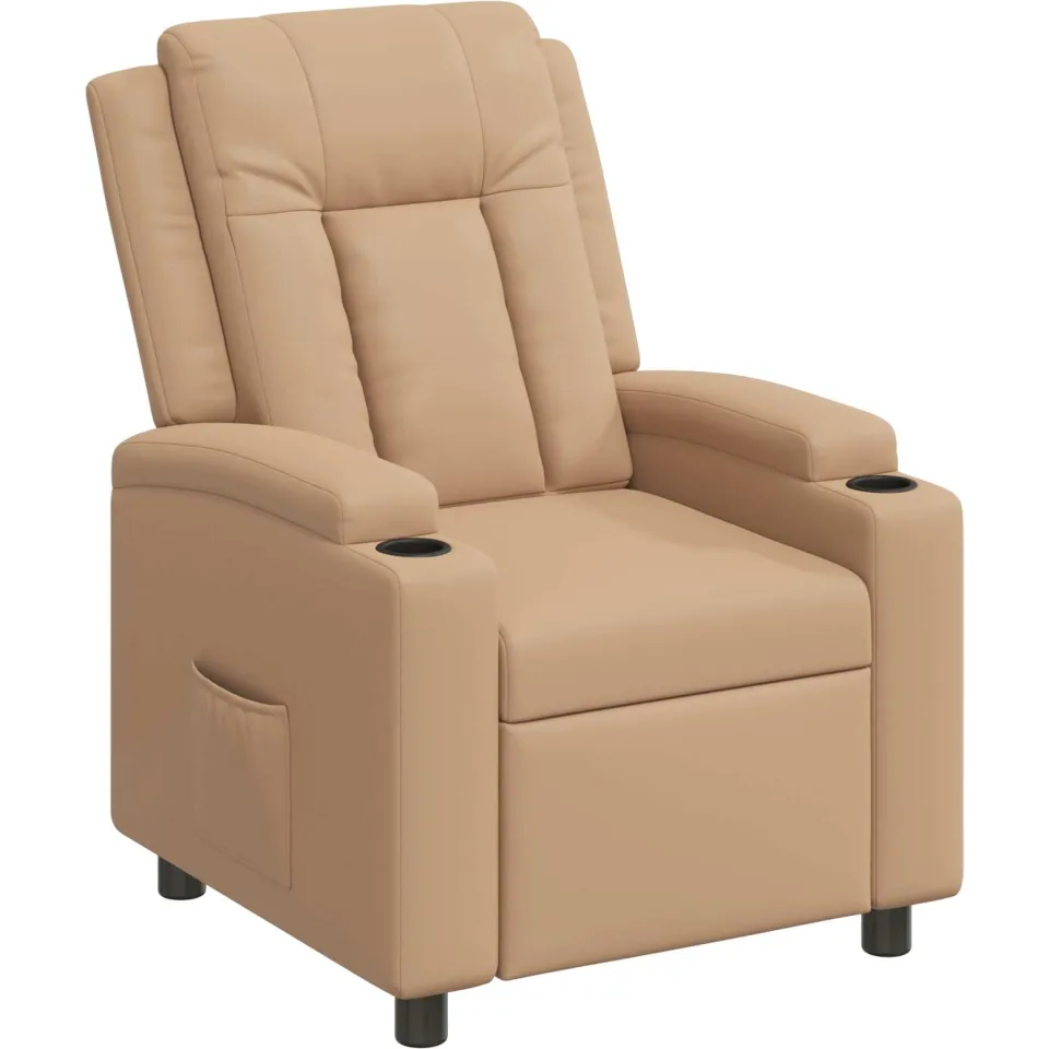 vidaXL Ligstoel Cappuccino 75 x 95 x 100 cm Stof Tan