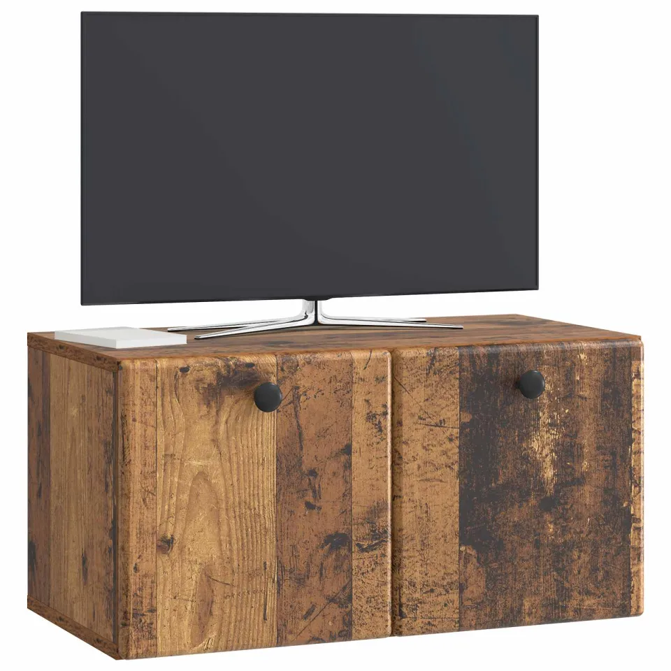vidaXL Wandbeugel TV-kast 59,5 x 31 x 30 cm Oud hout Bewerkt hout Bruin