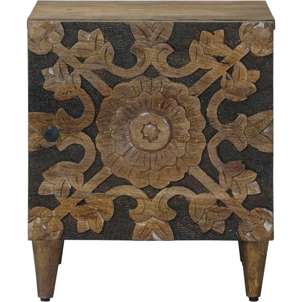 vidaXL Nachtkastje 2 st Bruin 40 x 33 x 46 cm Massief Mango Hout, foto 4