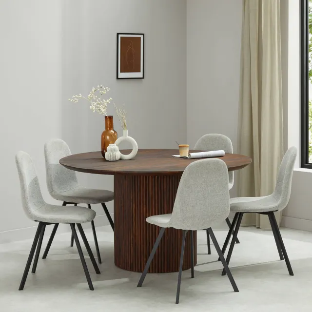 NOUS Living eetkamertafel Jaime (⌀140 cm) Walnoot