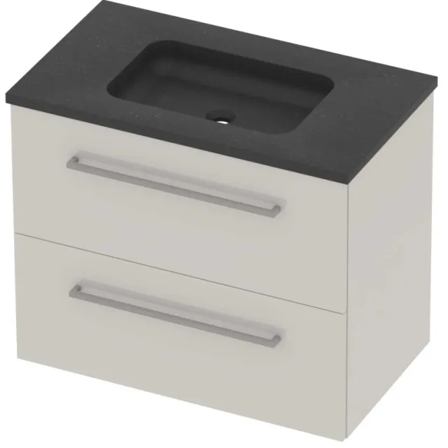 Basic-Line Rocky 46 Badmeubelset Hardsteen Midden 80x46x62 cm Ice White Blue Stone Grijs