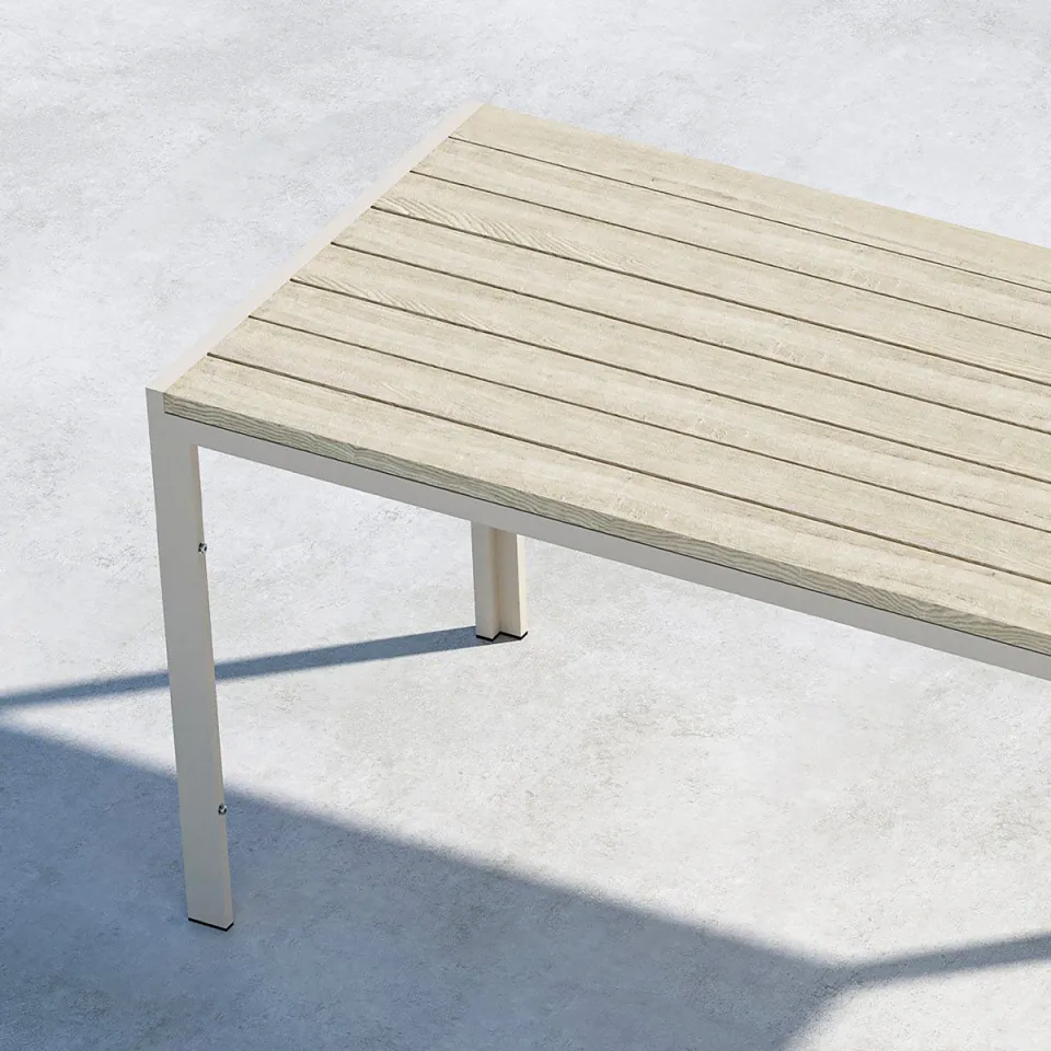 Nest outdoor Joas polywood tuin eettafel beige - 140 x 80 cm, foto 4