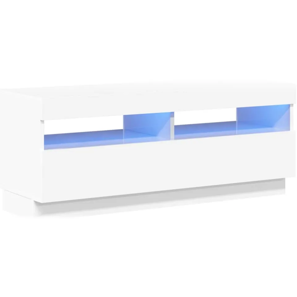 vidaXL Tv-meubel met LED-verlichting 100x35x40 cm hoogglans wit, foto 3