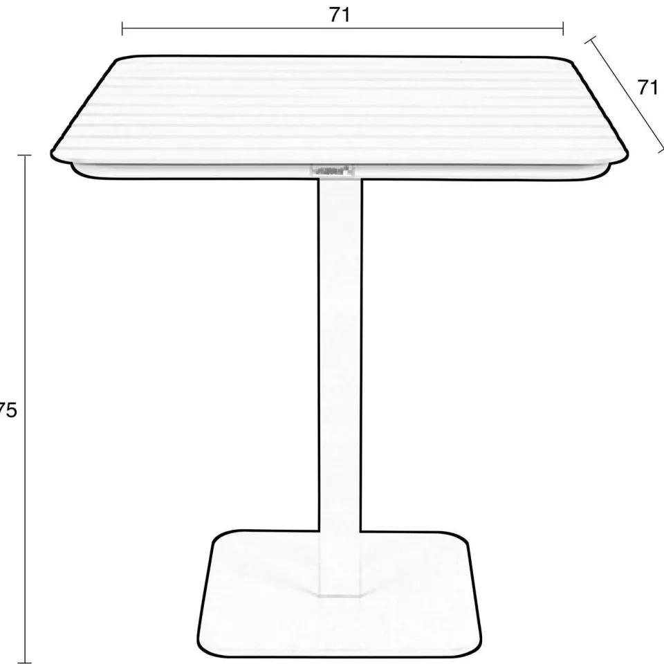 Zuiver bistro tuintafel Vondel (71x71 cm) wit, foto 3