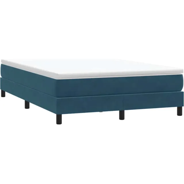 vidaXL Boxspring zonder matras fluweel donkerblauw 160x210 cm