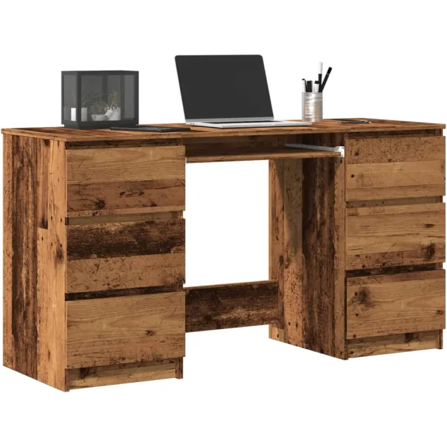 vidaXL Schrijftafel 140x50x77 cm bewerkt hout oud houtkleurig Bruin
