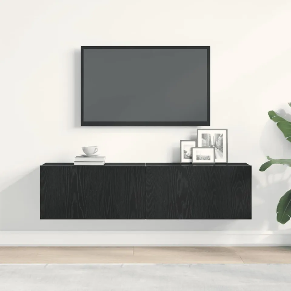 vidaXL Tv-meubel 120x30x30,5 cm spaanplaat zwart eikenkleurig, foto 3