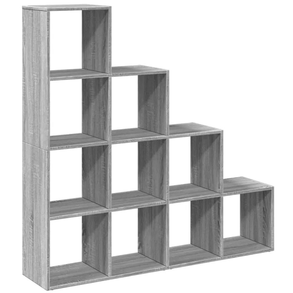 vidaXL Kamerscherm / boekenkast 131,5x29x131,5 cm hout grijs sonoma