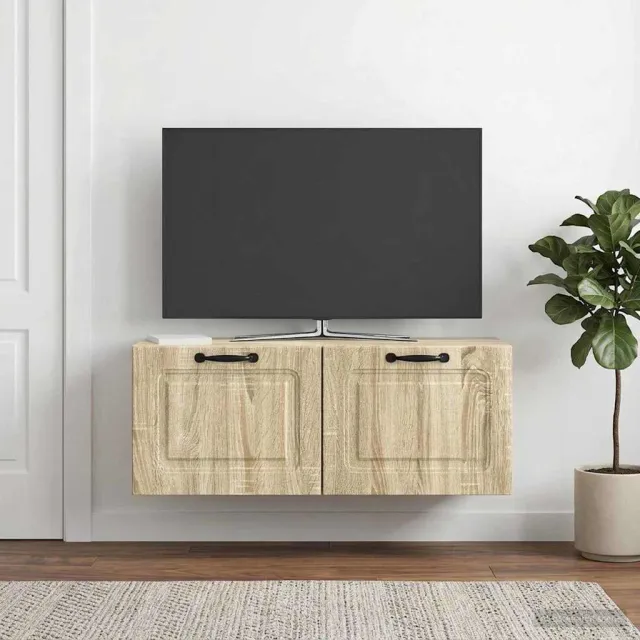vidaXL Wandbeugel TV-kast Sonoma Eiken 78,5 x 31 x 30 cm Bewerkt hout, foto 2