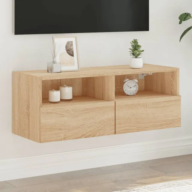 vidaXL Tv-wandmeubel 80x30x30 cm bewerkt hout sonoma eikenkleurig Bruin