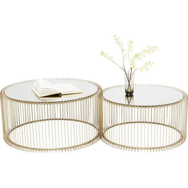 Kare Salontafel Wire Brass Goud