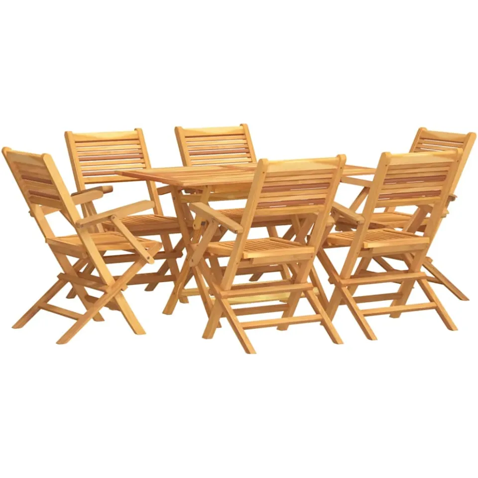 vidaXL 7-delige Tuinset massief teakhout bruin, foto 3